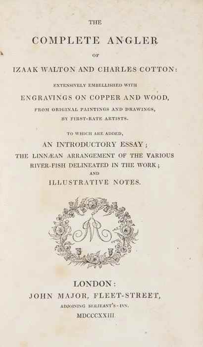 Appraisal: Walton Izaak Charles Cotton The Complete Angler first Major Edition