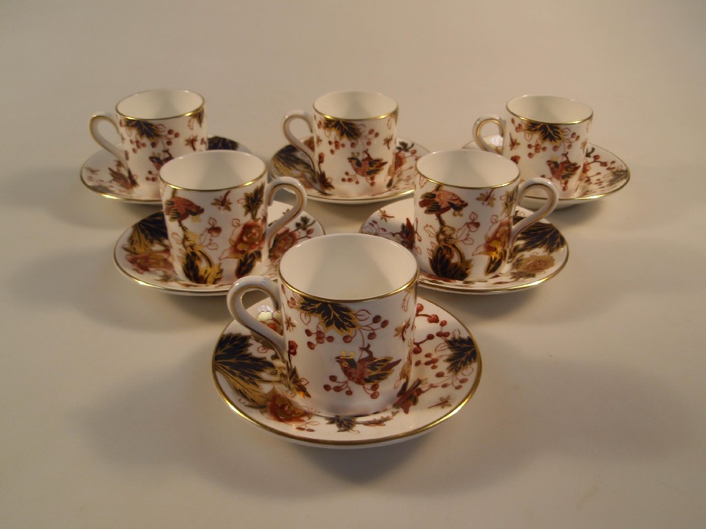 Appraisal: A set of six Coalport Hong Kong pattern coffee cans