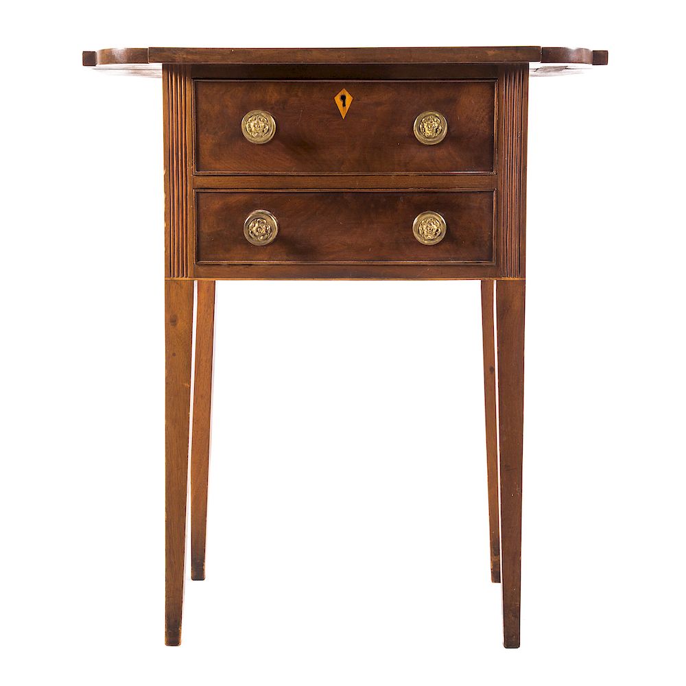 Appraisal: American Federal mahogany stand circa rectangular top with ovolo corners