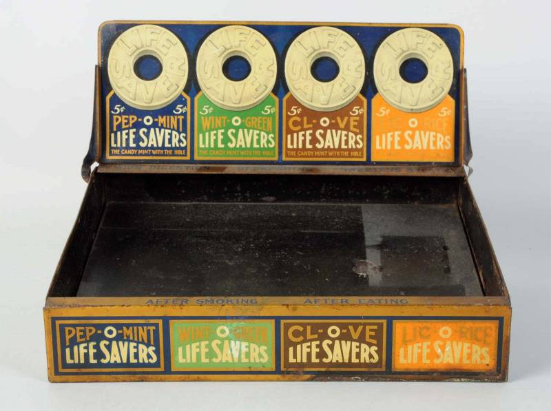 Appraisal: Life Saver Tin Store Display This colorful display has some