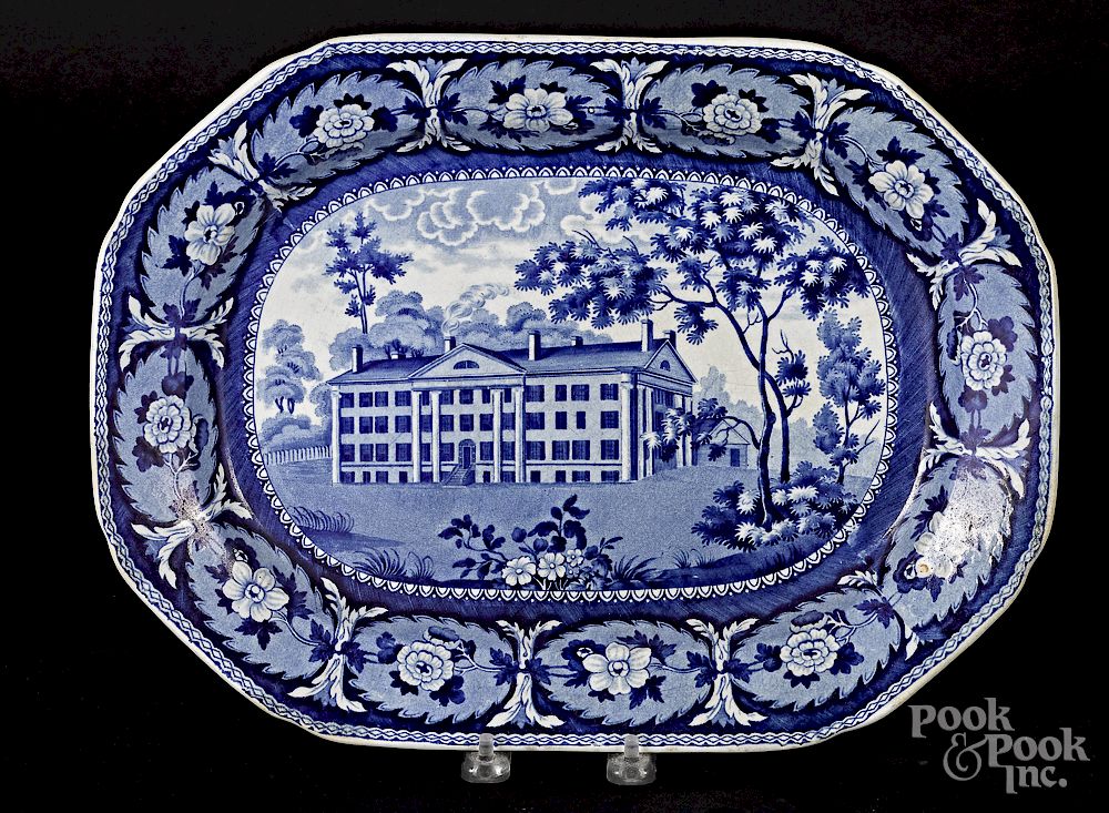 Appraisal: Historical blue Staffordshire platter Exclusive on Bidsquare Historical blue Staffordshire