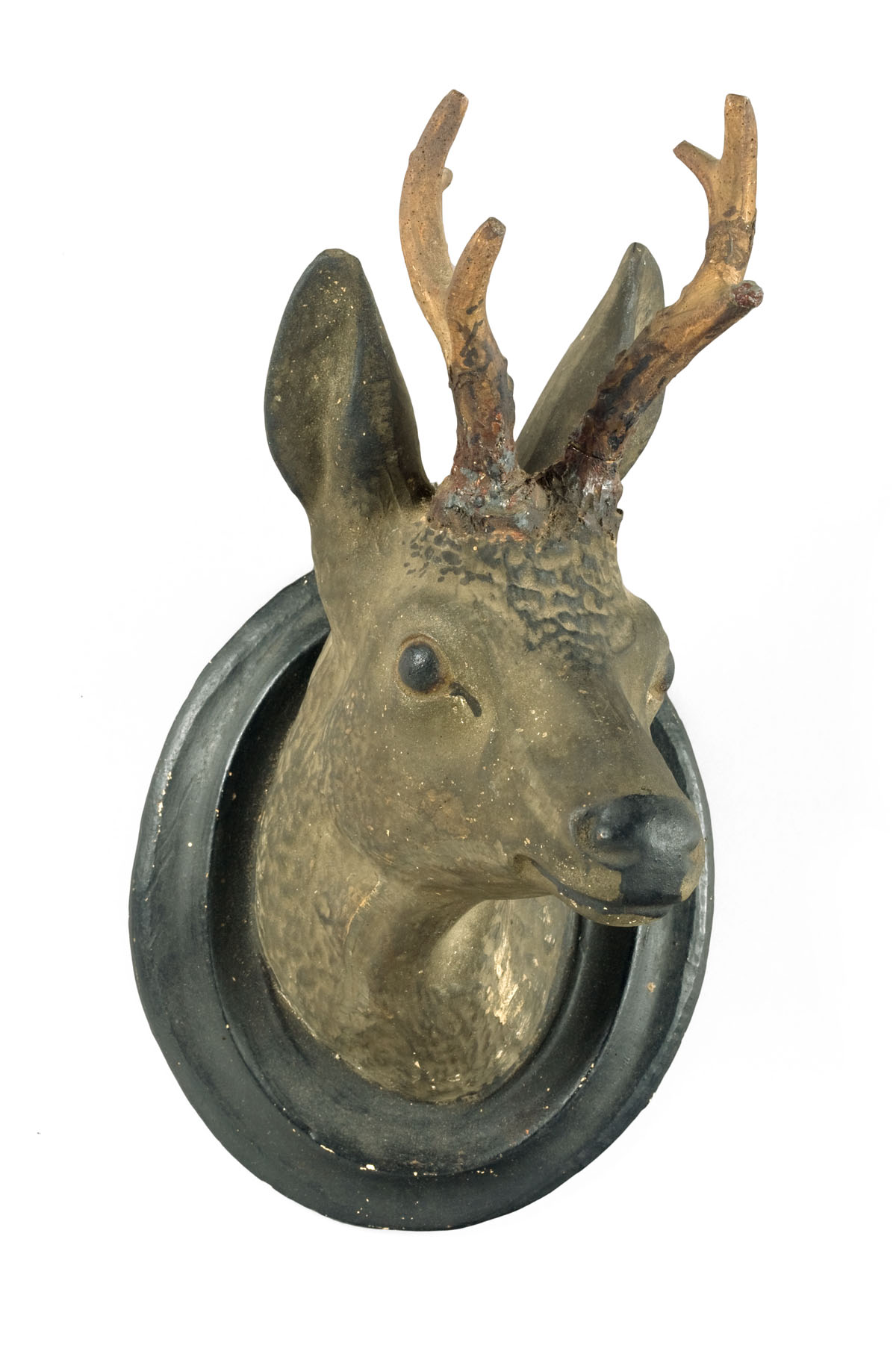 Appraisal: CHALKWARE STAG WALL PLAQUE Height inches