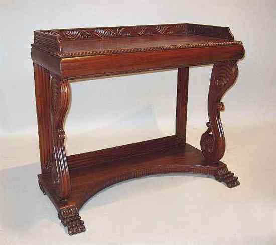 Appraisal: An Anglo Indian William IV Mahogany Console Table circa the