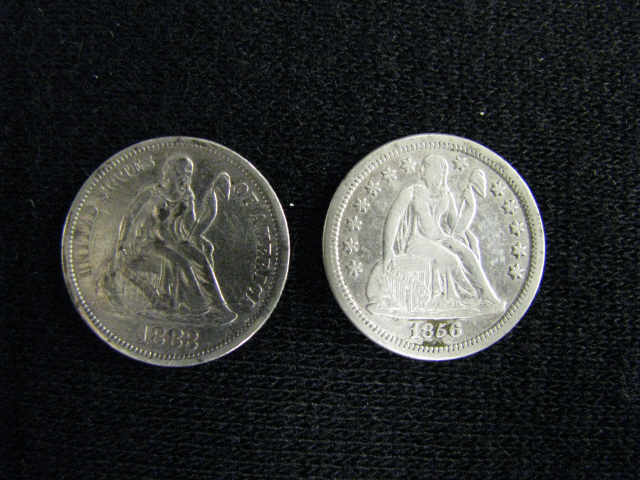 Appraisal: Seated Liberty Dimes XF