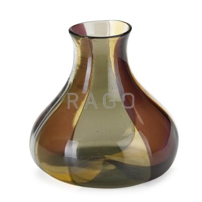 Appraisal: FULVIO BIANCONI - VENINI A Spicchi glass vase Murano Italy