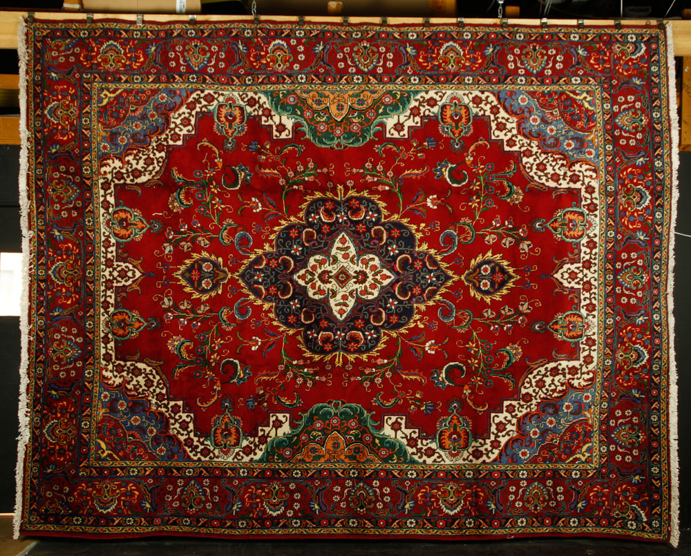 Appraisal: - Tabriz Carpet Tabriz carpet ' x ' Provenance From