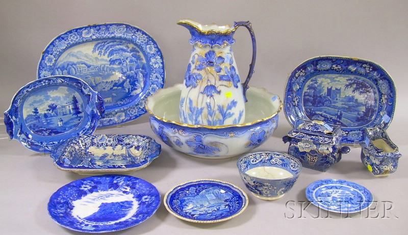 Appraisal: Ten Pieces of English Blue and White Transfer Decorated Staffordshire