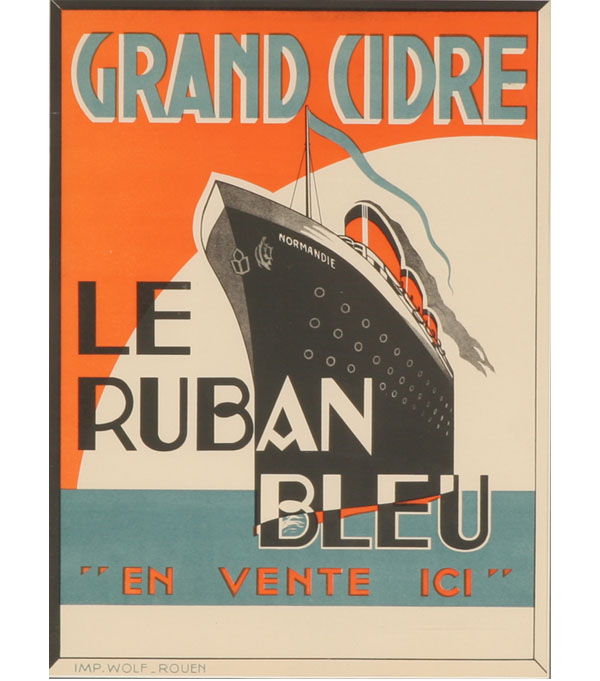 Appraisal: Normandie Grand Cidre Le Ruban Blue En Vente Ici French