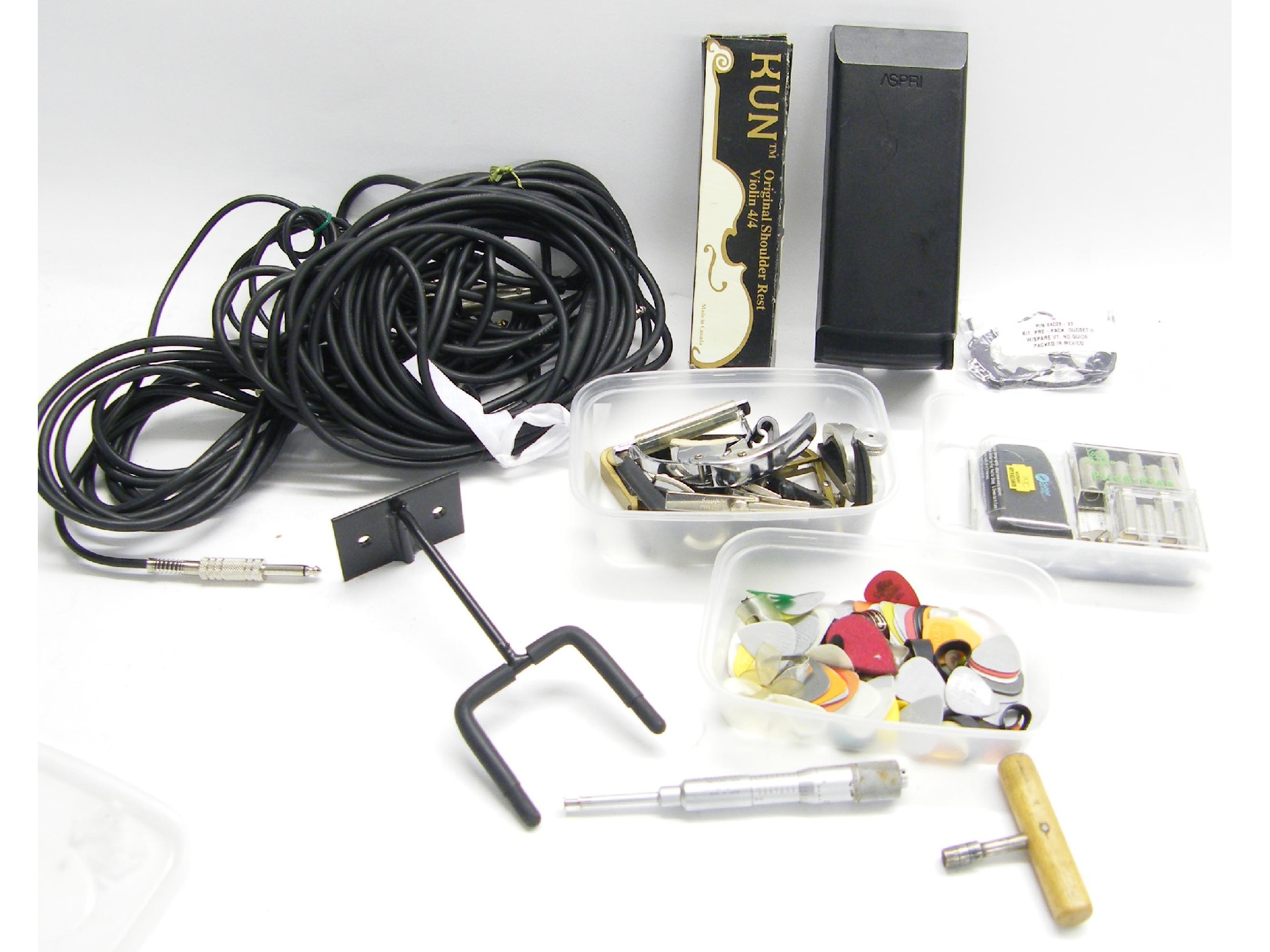 Appraisal: Quantity of guitar spares including an Aspri acoustic reverb plectrums