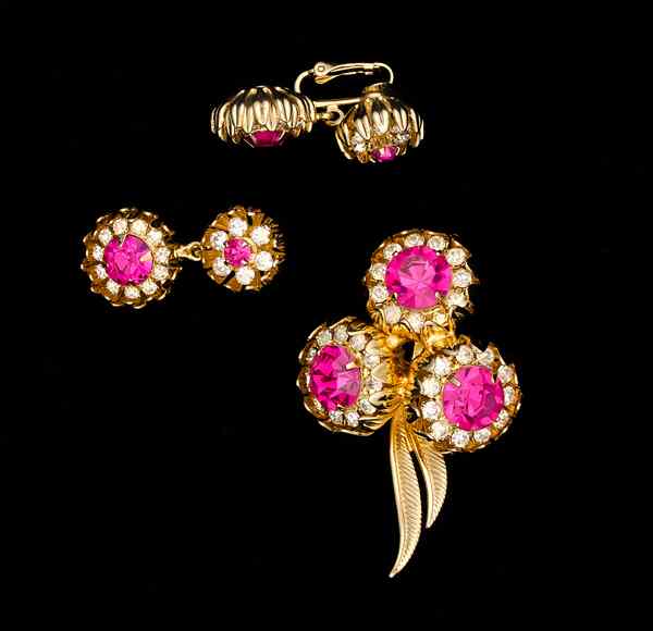 Appraisal: Kramer Costume Jewelry Collection A Kramer rhinestone set including a