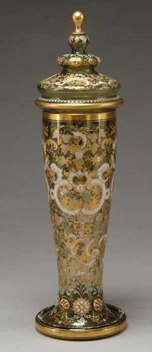 Appraisal: DECORATED POKAL Beautiful Moser-type pokal is decorated allover with gold