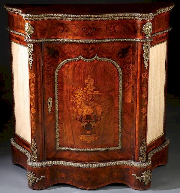 Appraisal: LOUIS XVI STYLE MAHOGANY BRONZE INLAY CABINET A FRENCH LOUIS