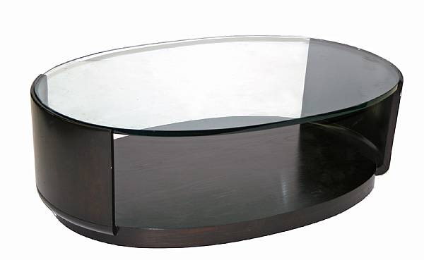 Appraisal: A Barbara Barry ash and glass coffee table McGuire Furniture