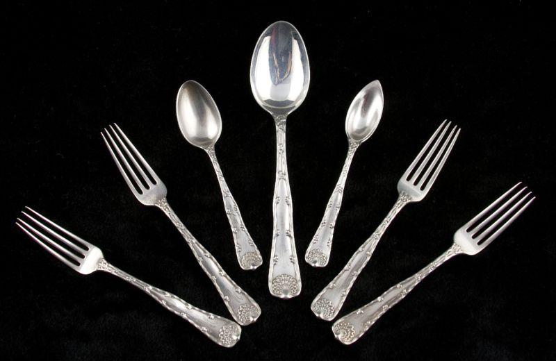 Appraisal: Tiffany Co Wave Edge Sterling Flatware pieces including luncheon forks