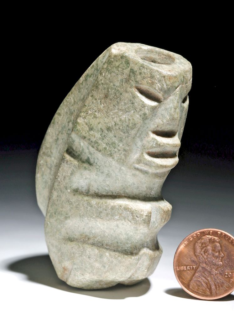 Appraisal: Guerrero Mezcala Greenstone Squatting Figural Bead Pre-Columbian Mexico Guerrero region