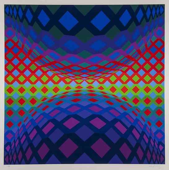 Appraisal: Victor Vasarely - Untitled screenprint in colours signed in pencil