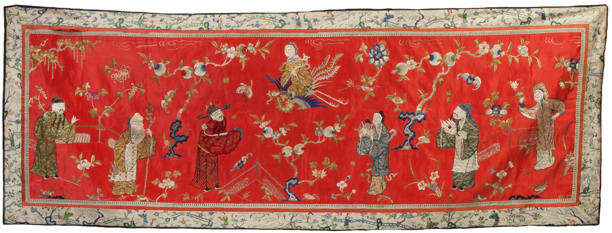 Appraisal: Two Chinese Embroidered Textiles Late th early th cent