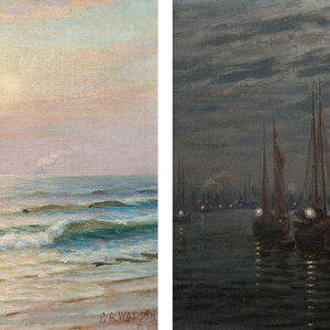 Appraisal: Charles A Watson American - Seascapes a pair of works