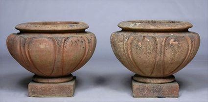 Appraisal: PAIR OF TERRACOTTA POTS ATTRIBUTED TO THE COMPTON POTTERY GUILFORD