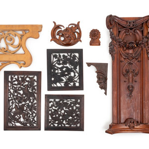 Appraisal: A Group of Continental Carved Wood Architectural Elements th and