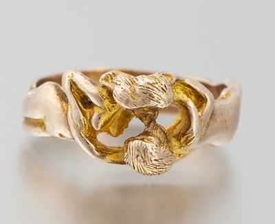 Appraisal: An Unusual Design Gold Ring k yellow gold ring designed