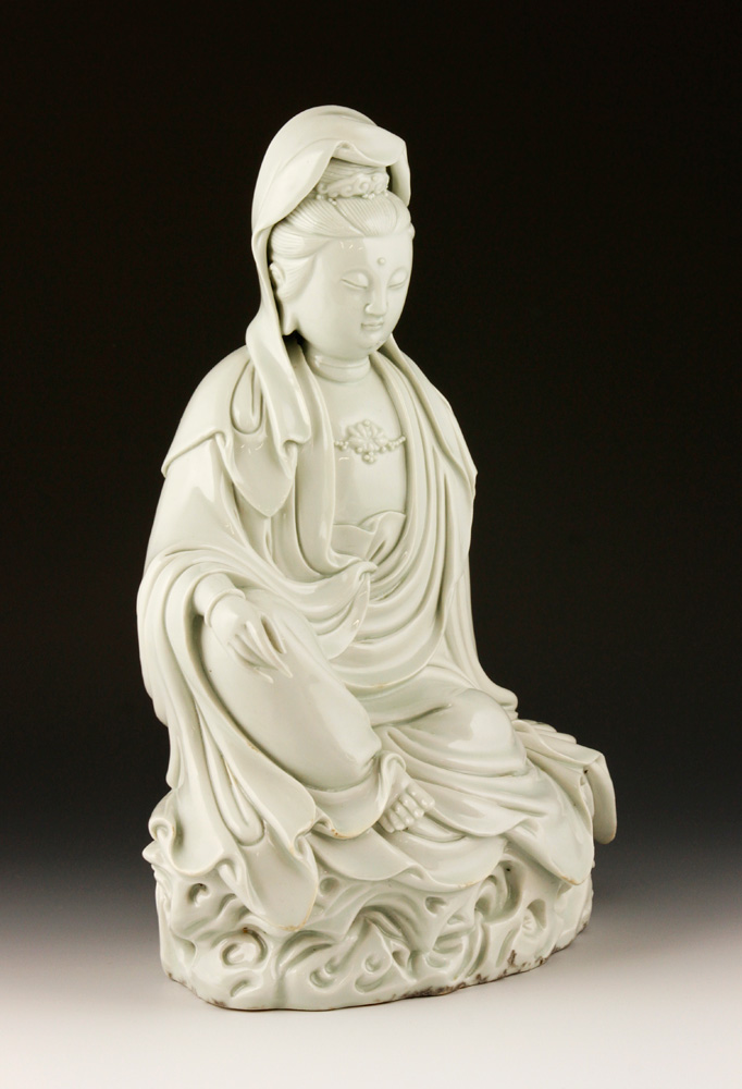 Appraisal: - Blanc de Chine Guanyin Figure Blanc de chine figure