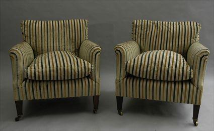 Appraisal: Pair of Gold and Green Upholstered Chairs