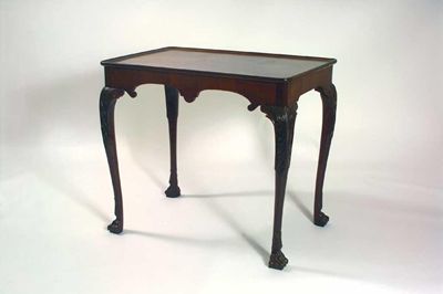 Appraisal: A George III Irish mahogany silver table the applied moulded