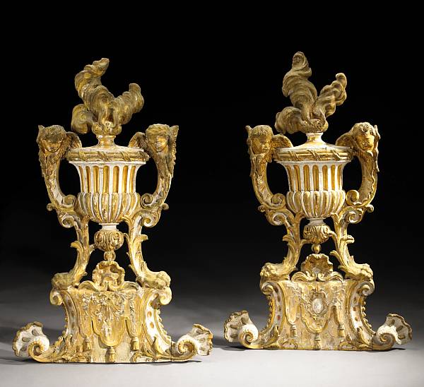 Appraisal: A fine pair of Italian Neoclassical painted and parcel gilt