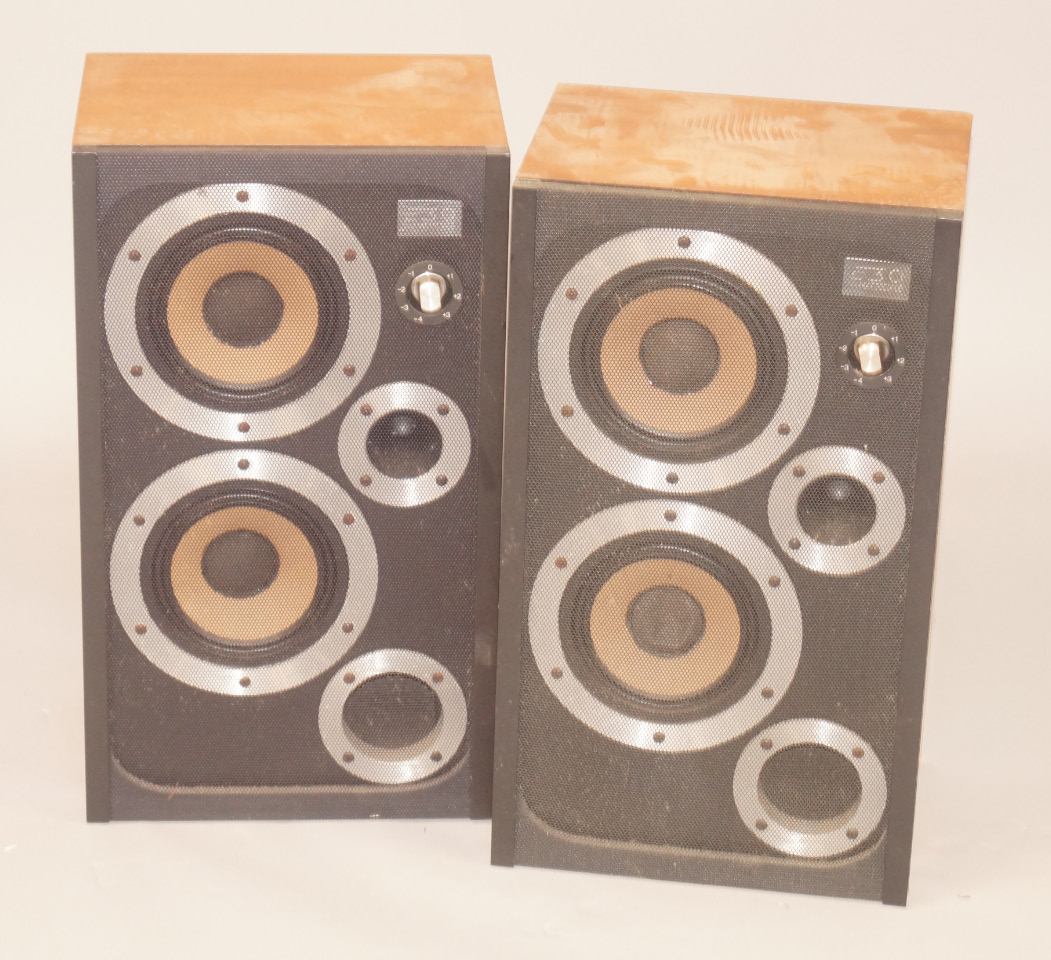 Appraisal: A pair of Wharfdale E speakers each in a teak