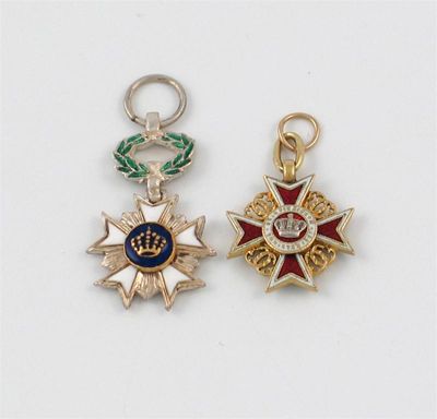 Appraisal: European Military Miniature Dress Decorations Roumania Order of the Crown