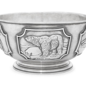 Appraisal: An English Silver Limited Edition World Wildlife Fund Center Bowl