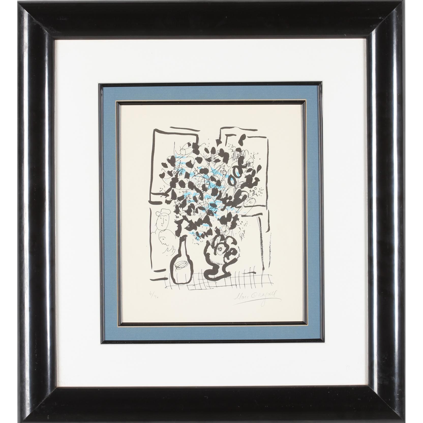 Appraisal: Marc Chagall French Russian - Le Bouquet Noir et Bleu