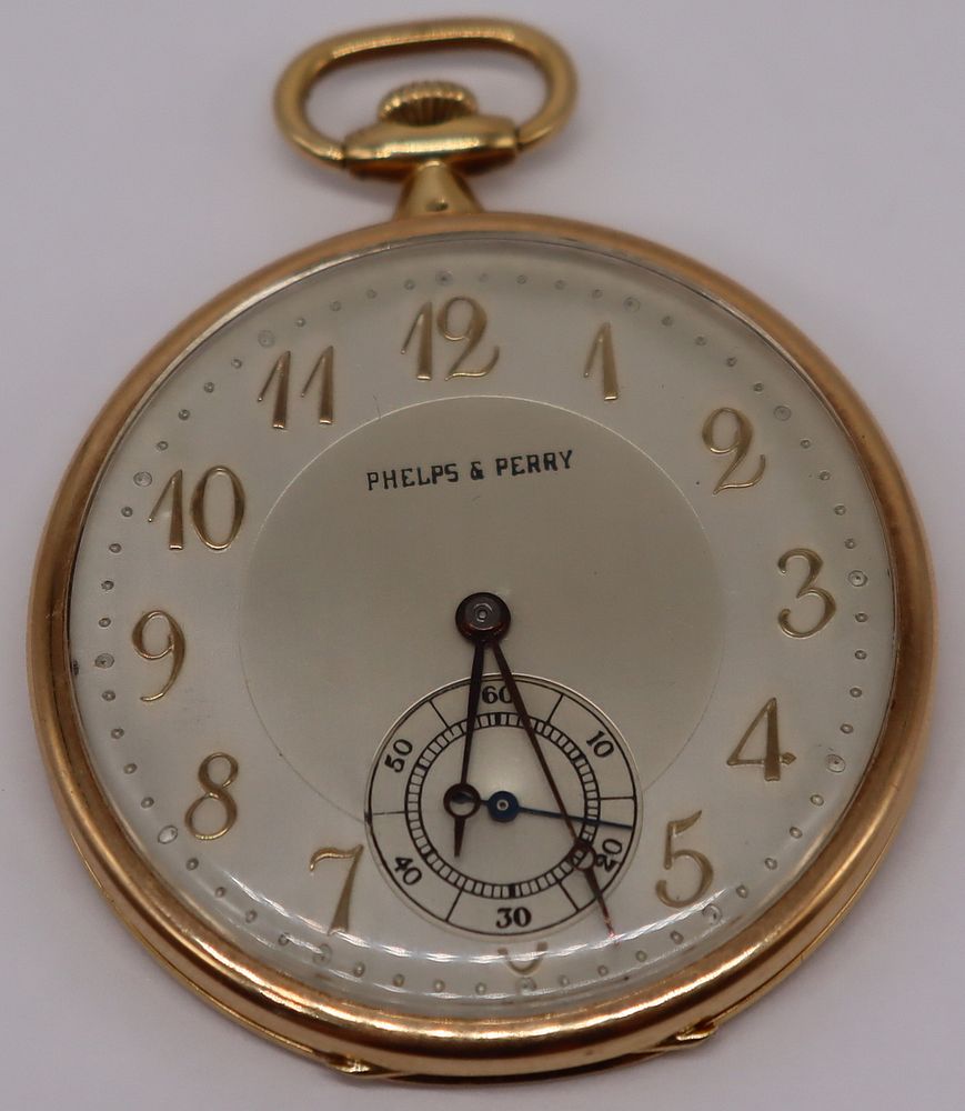 Appraisal: JEWELRY Phelps Perry Platinum and kt Gold Pocket Watch Phelps