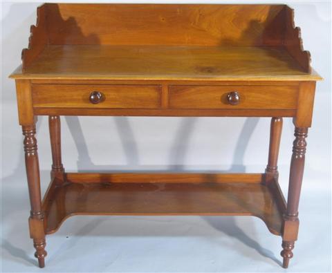 Appraisal: SHERATON MAHOGANY DRESSING TABLE WASHSTAND The rectangular top with plain