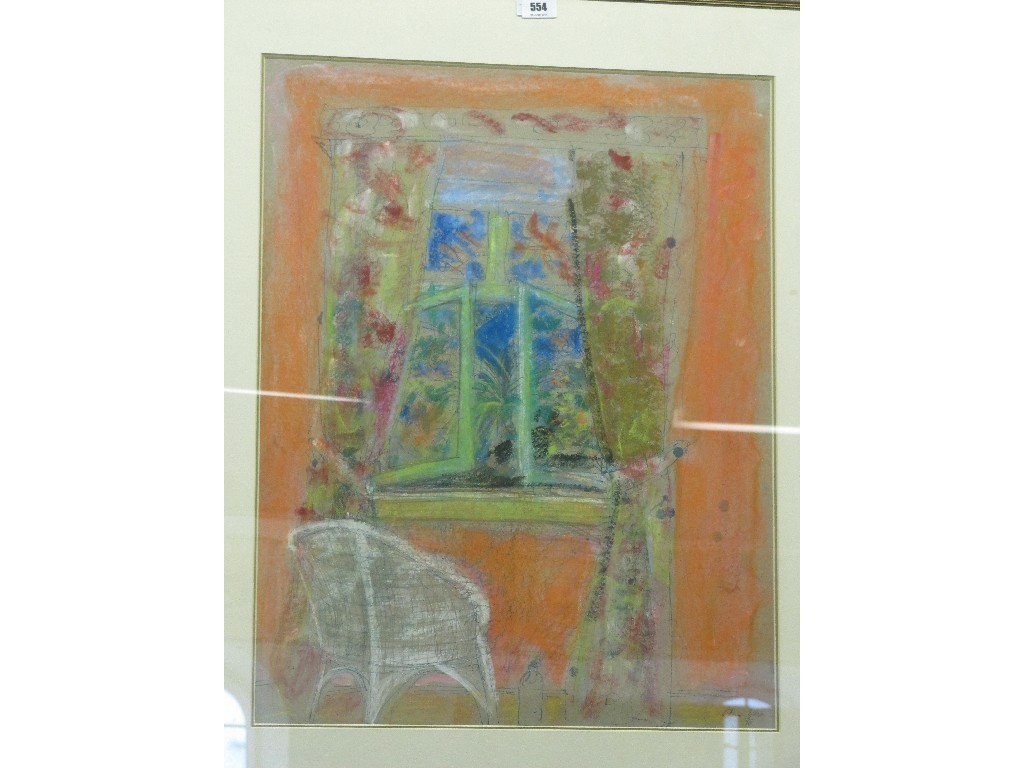 Appraisal: ANN ORAM Mixed media 'Chair by the window' signed