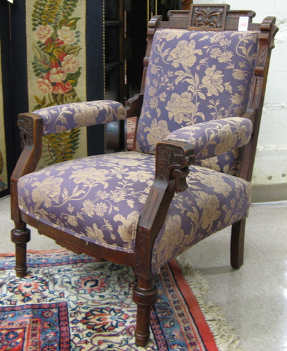 Appraisal: A VICTORIAN ARMCHAIR Eastlake design American c having a carved