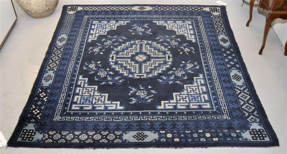 Appraisal: CHINA CARPET antique Traces of wear x cm