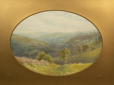 Appraisal: Alfred John Keene - Nr Hapton Derbyshire oval watercolour cm