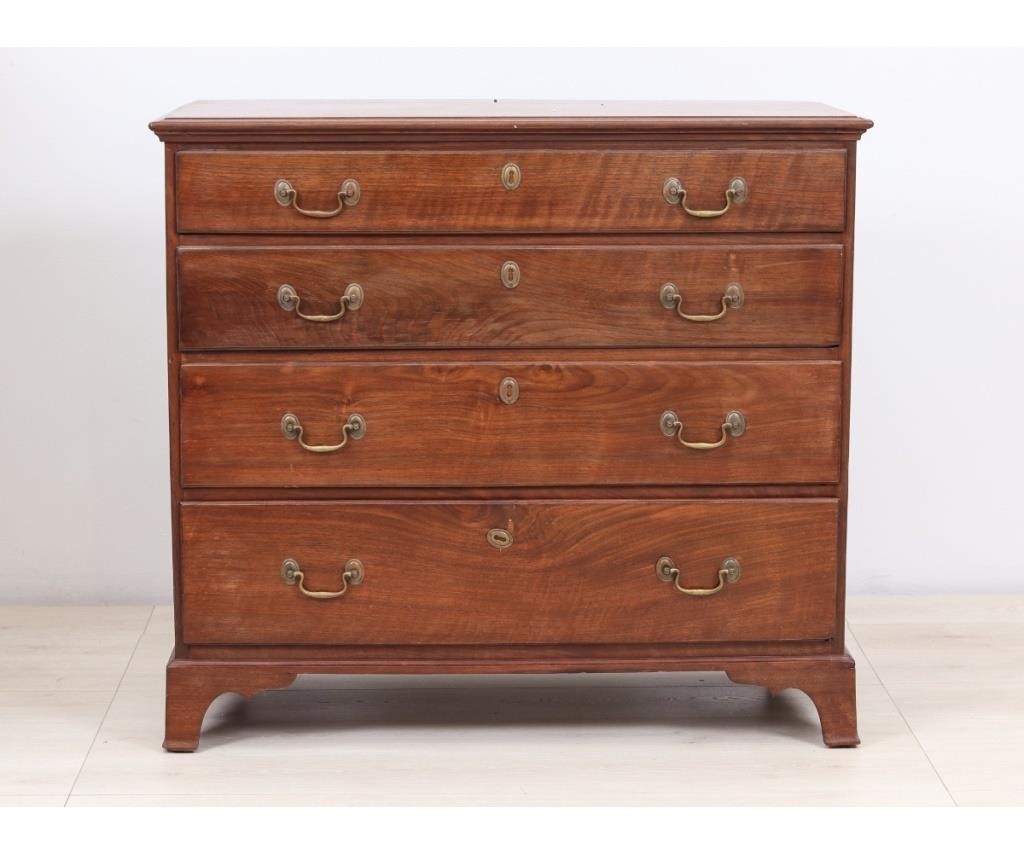 Appraisal: Pennsylvania Hepplewhite walnut chest of drawers circa with rectangular molded