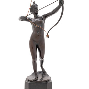 Appraisal: Oscar Bodin German - Diana with Bow bronze inscribed A