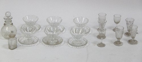 Appraisal: A set of six cut glass sundae dishes on stands