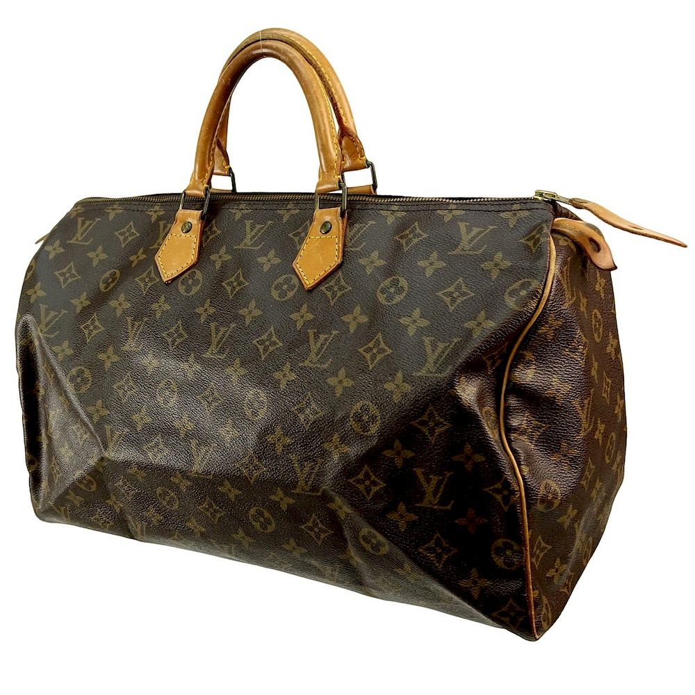 Appraisal: Louis Vuitton Brown Canvas Monogram Speedy Bag Louis Vuitton Brown