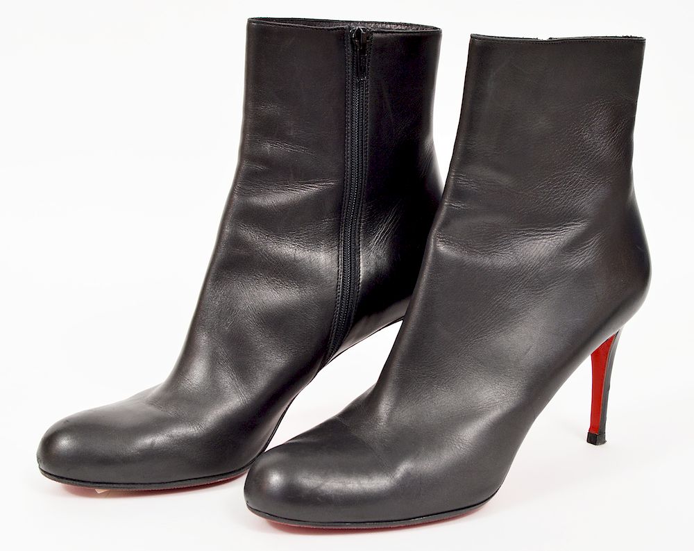 Appraisal: Christian Louboutin Black Ankle Boots Christian Louboutin Black Ankle Boots