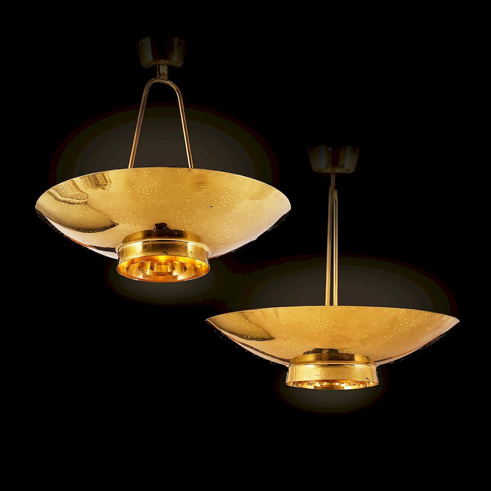 Appraisal: Paavo Tynell A pair of U N ceiling lamps model