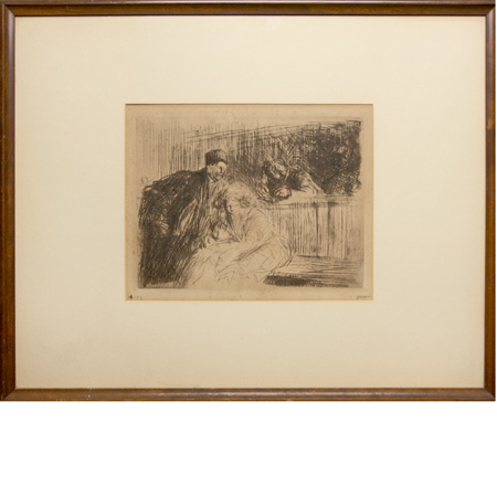 Appraisal: Jean-Louis Forain FIGURES IN INTERIOR Etching Estimate nbsp nbsp nbsp