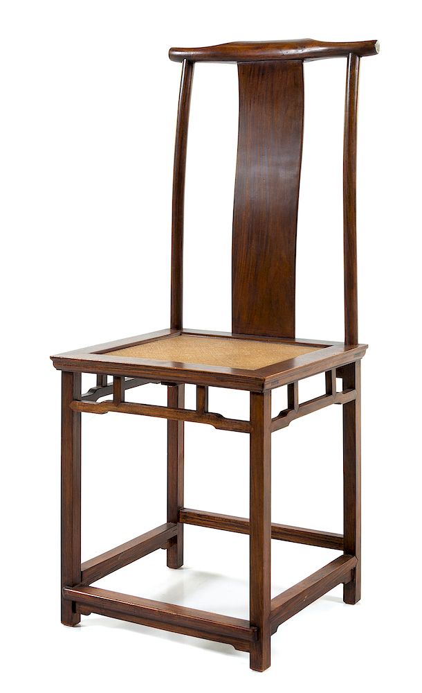 Appraisal: A Chinese Huanghuali Yokeback Side Chairs Dengguayi Height x length