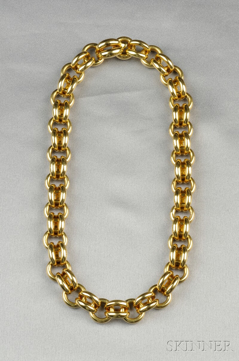 Appraisal: kt Gold Necklace Masella Italy composed of circular and arched