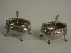 Appraisal: MASTER SALTS - Pair of oval footed master salts with