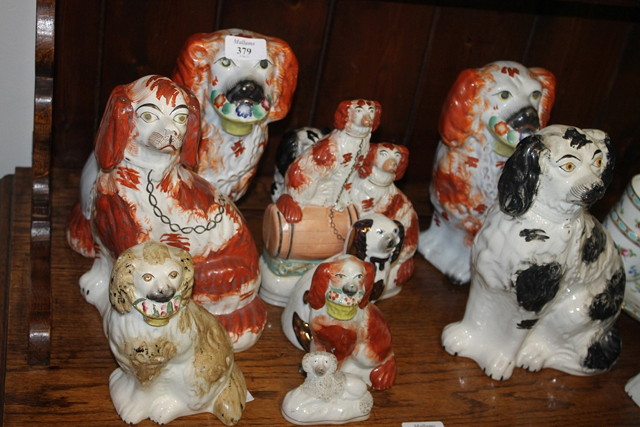 Appraisal: A COLLECTION OF VARIOUS STAFFORDSHIRE POTTERY DOGS